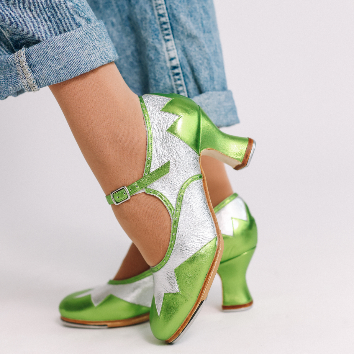 The Holly 2.5" Green Hard Sole Tap - Preorder & Final Sale
